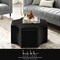 Nicole Miller Rey Octagon Cocktail Ottoman-Single Tufted-Chrome Nailhead Trim